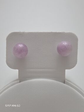D'joy Martha Rocha Kunzite Stud Earrings in Rhodium Over Sterling Silver